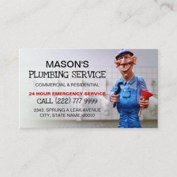 friendly plumbers & plumbing service business card