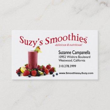 fruit smoothies nutritionist food coach business card
