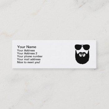 full beard sunglasses mini business card