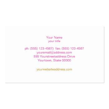 Small Fun Colorful Glitter Beauty Salon And Boutique Business Card Back View