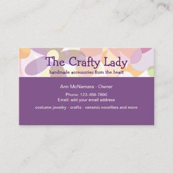 fun crafting supplies and craft lady business card