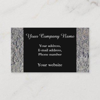 Small Fun Gray Faux Rough Concrete Business Card Front View