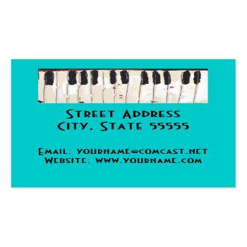 Small Fun Musical Piano Business Cards Back View