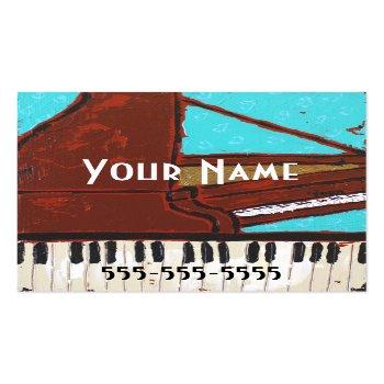Small Fun Musical Piano Business Cards Front View