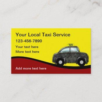 fun trendy taxi business cards