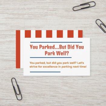 funny bad parking business card