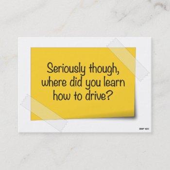 funny bad parking note business card