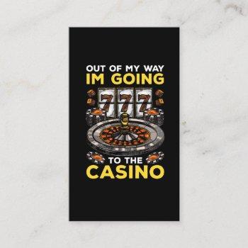 funny casino gambling humor slot machine poker fan business card