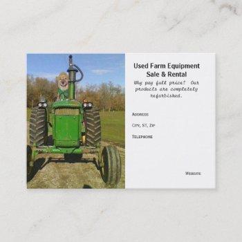 funny/cute used farm equipment business card
