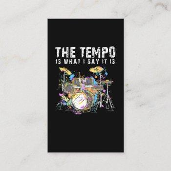 funny drummer quote drumset rock band musician business card