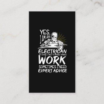 funny electrician advice electronics expert business card
