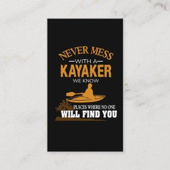 funny kayaking gift kayak shirt water sport paddle business card