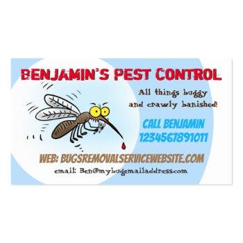 Small Funny Mosquito Pest Control Business Business Card Front View
