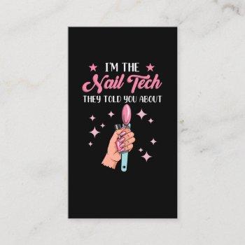 funny nail tech emlpoyee manicure coworker business card