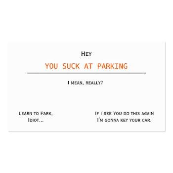 Small Funny Offensive You Suck At Parking Magnetic Cards Front View