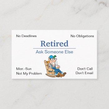 funny out of business retirement business card