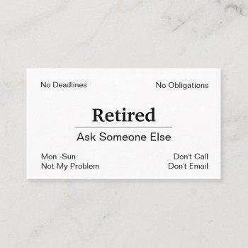 funny out of business retirement business card