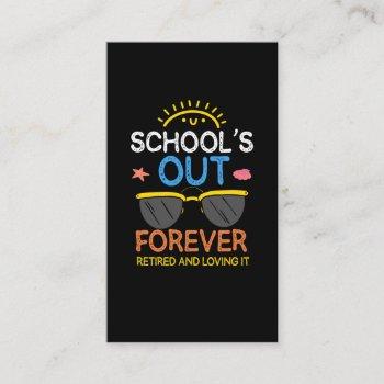 funny preschool teacher retirement school retired business card