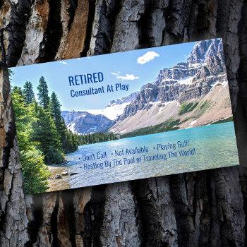 funny retired, lake mountains, diy profession gag business card