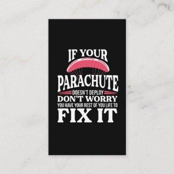 funny skydiving gift hilarious skydiver parachute business card