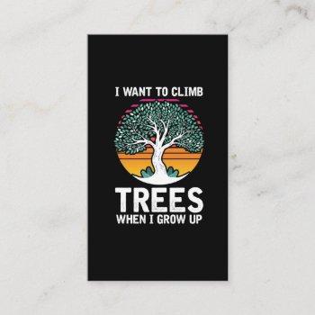 funny tree climber kid arborist future job business card