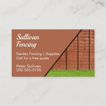 garden fencing construction business card