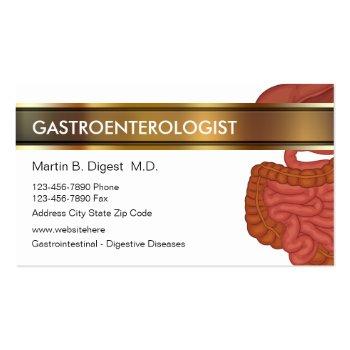 Small Gastroenterology Medical Business Cards Front View