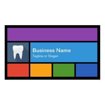 Small General Dentist - Colorful Tiles Creative Business Card Front View