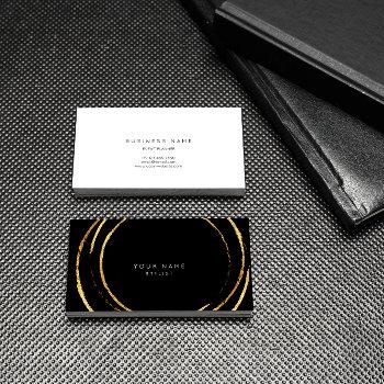 geometric golden foil circles black vip business card