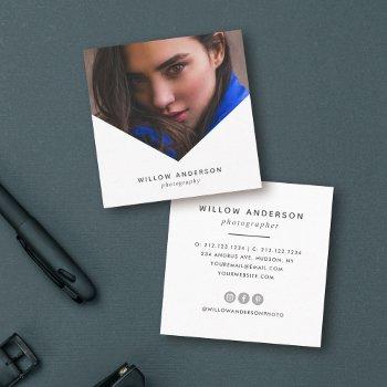 geometric | modern triangle overlay photography square business card