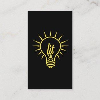 get lit funny electrician electrical gift business card