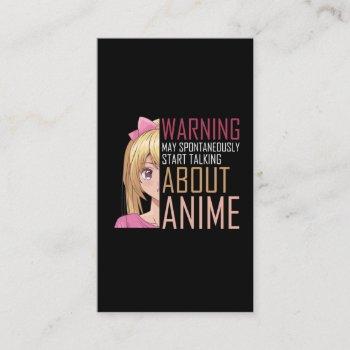 girl anime lover manga cosplay fan teen business card