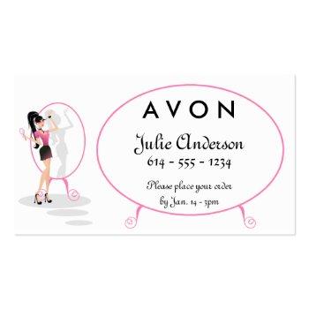 Small Girl In Mirror Makeup Salon Fashion Business Card Front View