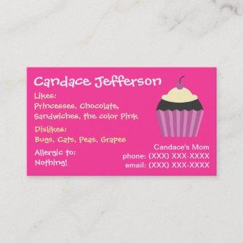 girl's cupcake mommy card