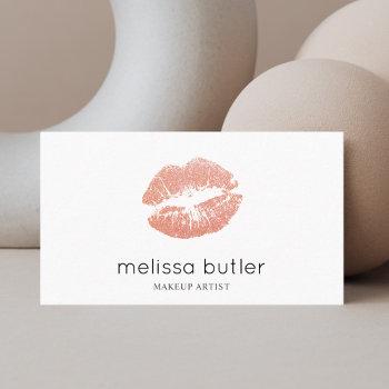 girly beauty lips modern white business card