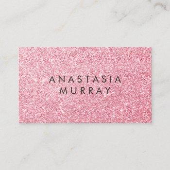 girly & glam blush pink rose gold glitter sparkles business card