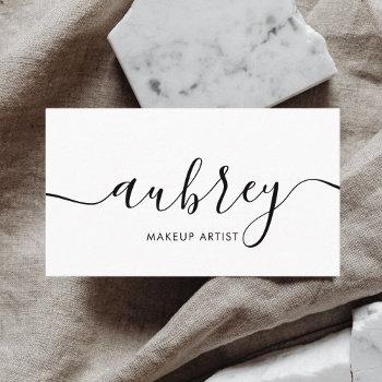 girly minimalist calligraphy white business card