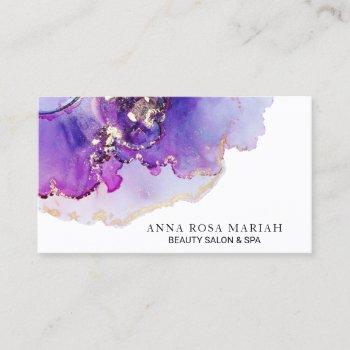 *~*  glam abstract bold lavender gold gilded blue business card