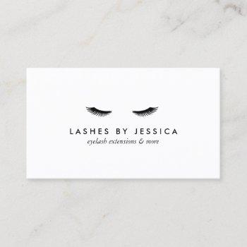 glam eyelashes black and white business card