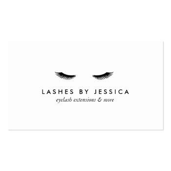 Small Glam Eyelashes Black And White Business Card Front View