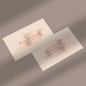 glam rose gold copper foil | personal stylist business card