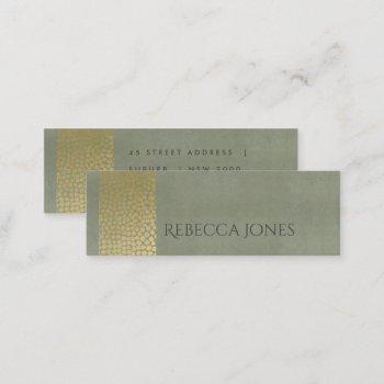 glamorous gold  velvet grey mosaic dots address mini business card