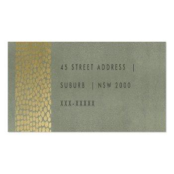Small Glamorous Gold  Velvet Grey Mosaic Dots Address Mini Business Card Back View