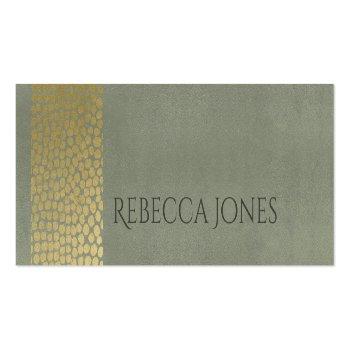 Small Glamorous Gold  Velvet Grey Mosaic Dots Address Mini Business Card Front View