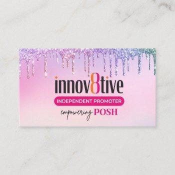 Small Glitter Drip Innov8tive Posh Business Card Front View