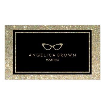 Small Glitter Eye Glasses Business Card Front View