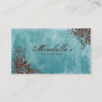 glitter floral salon spa grunge sparkle  business card