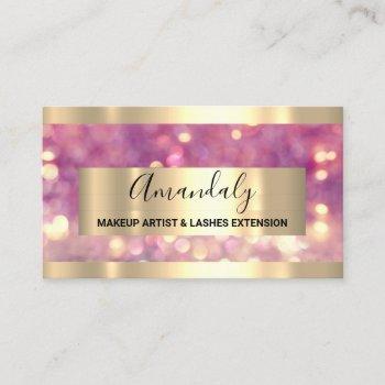glitter rose gold frame event planner pink business card