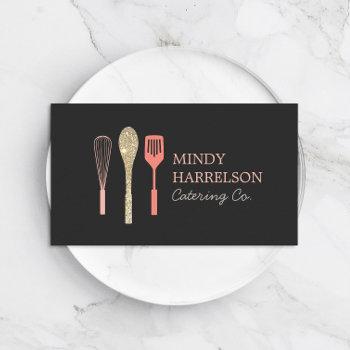 glitter spoon whisk spatula bakery catering logo business card