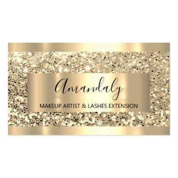 Small Glitter Vip Gold Frame Event Planner Luminous Business Card Front View